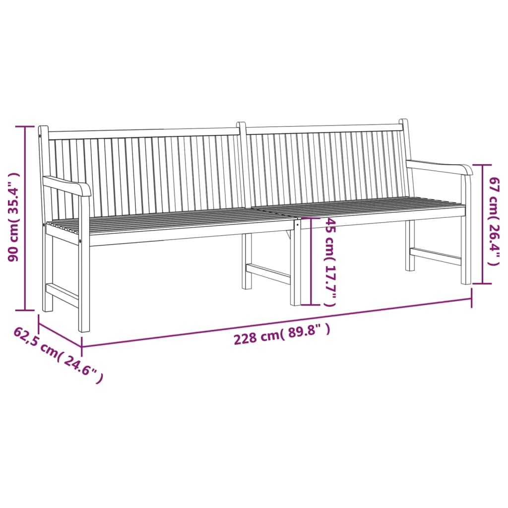 Tuinbank 114 cm massief teakhout