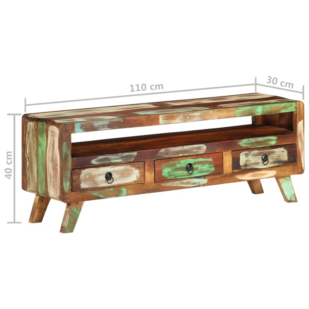 Tv-meubel 110x30x40 cm massief mangohout