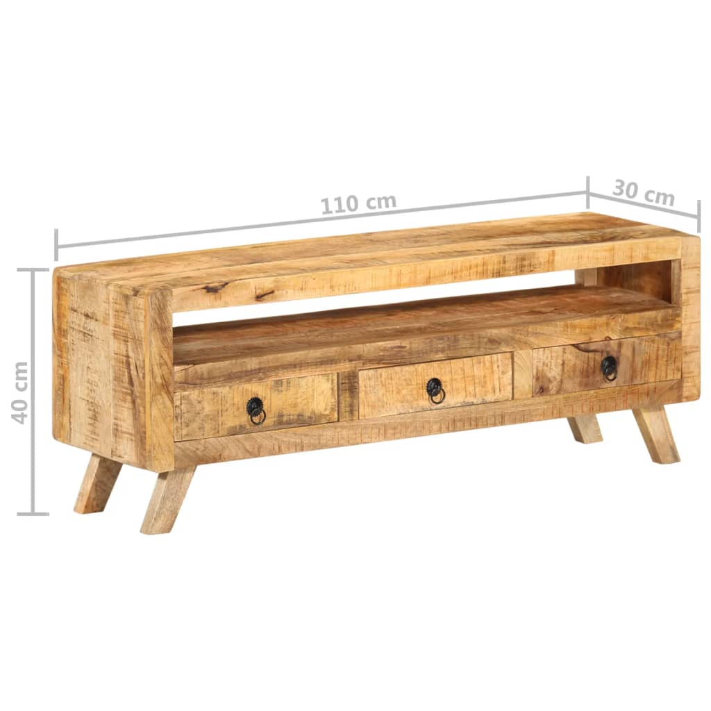 Tv-meubel 110x30x40 cm massief mangohout