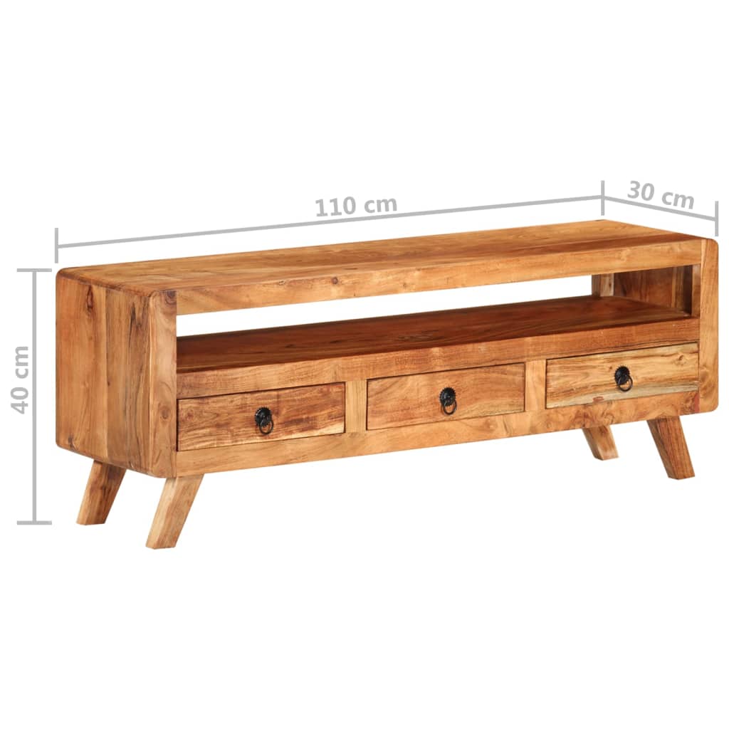 Tv-meubel 110x30x40 cm massief mangohout