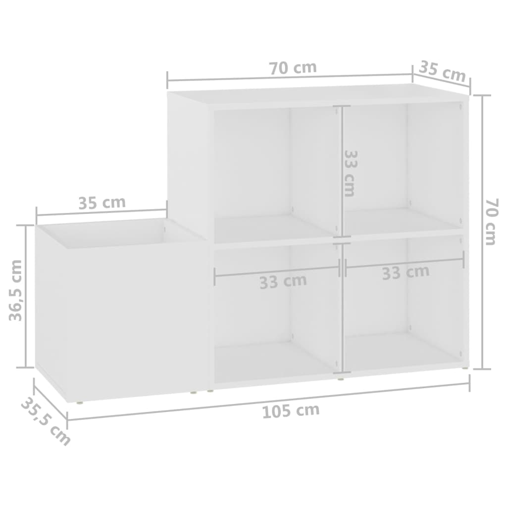 Opbergkast 105x35,5x70 cm bewerkt hout eikenkleurig