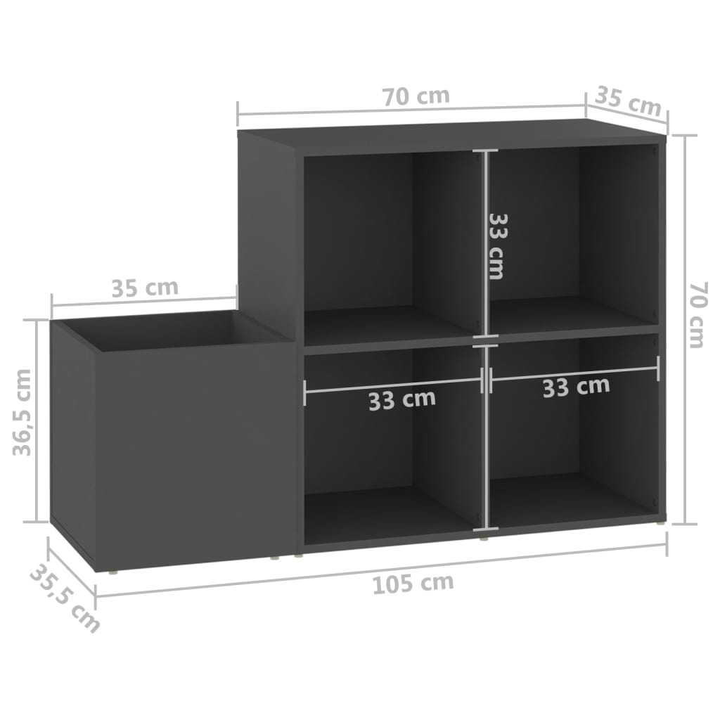 Opbergkast 105x35,5x70 cm bewerkt hout eikenkleurig