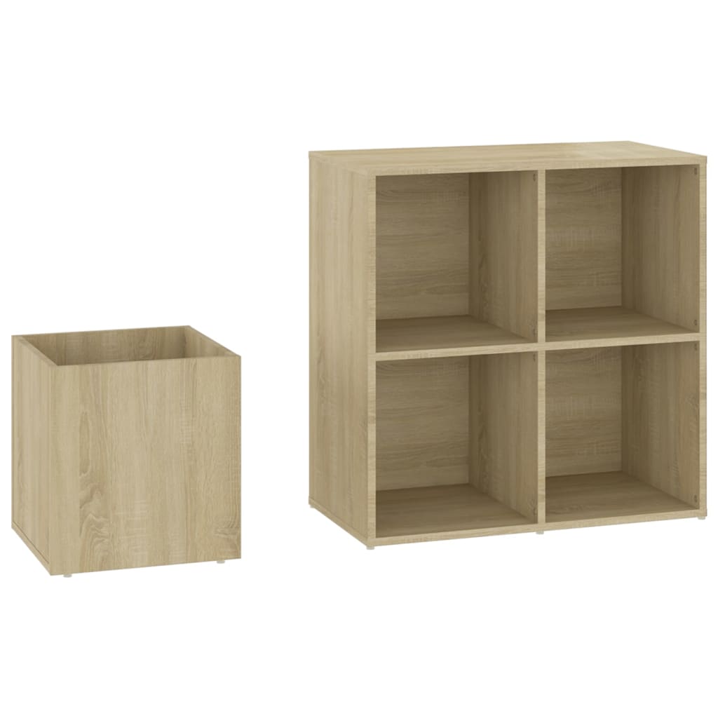 Opbergkast 105x35,5x70 cm bewerkt hout eikenkleurig