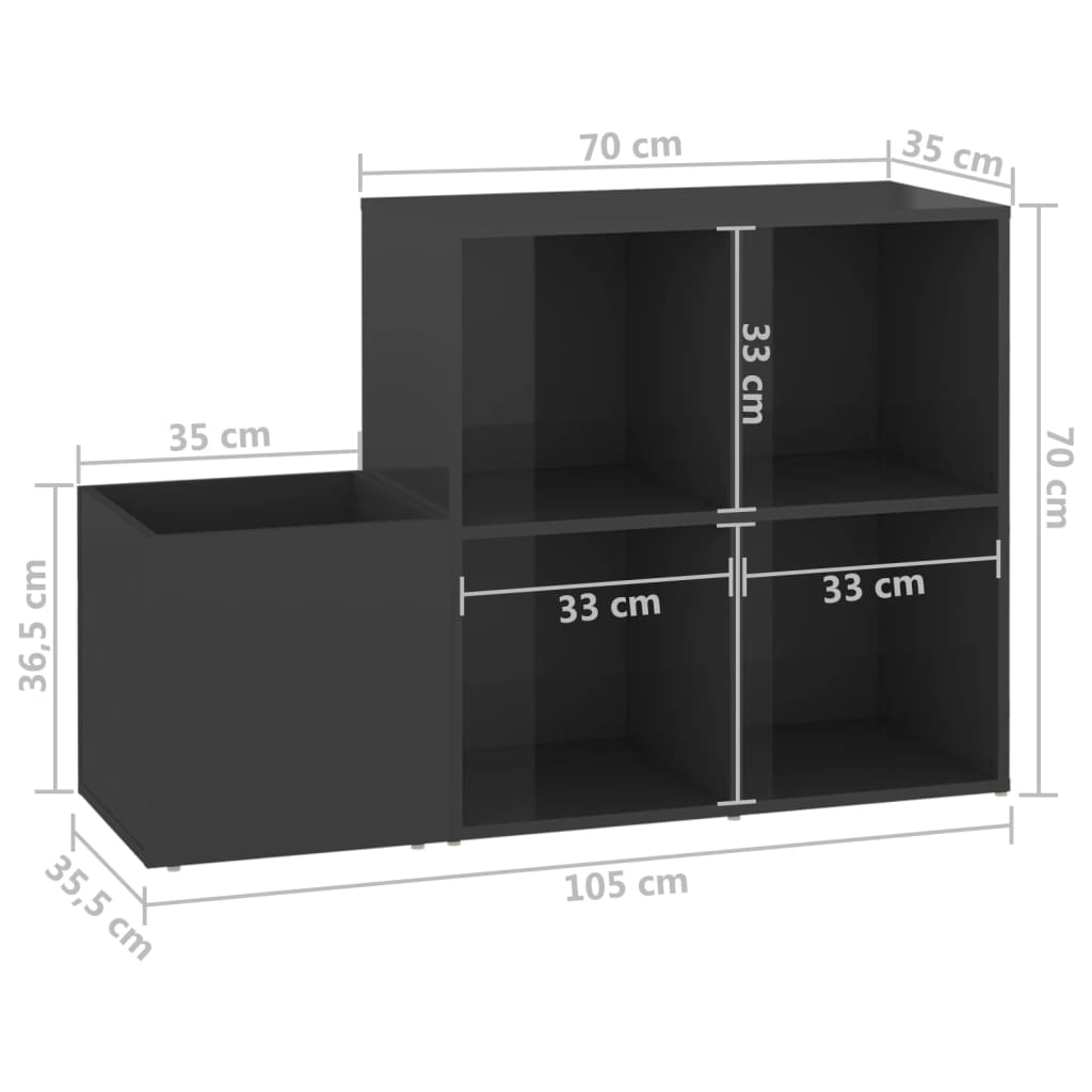 Opbergkast 105x35,5x70 cm bewerkt hout eikenkleurig