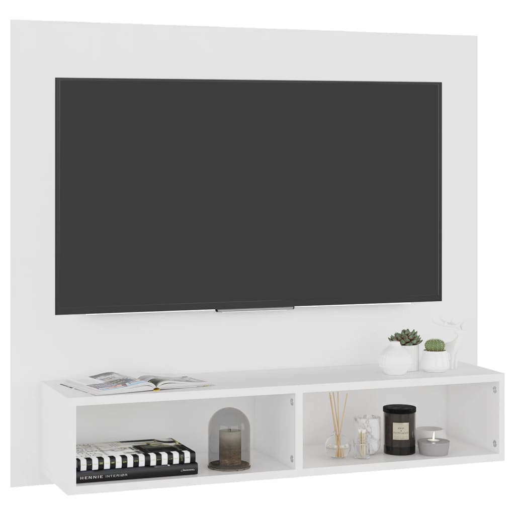 Tv-wandmeubel 102x23,5x90 cm bewerkt hout hoogglans zwart