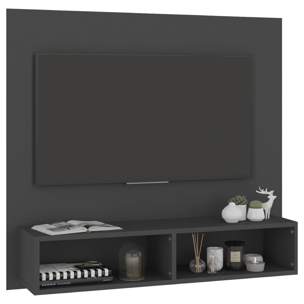 Tv-wandmeubel 102x23,5x90 cm bewerkt hout hoogglans zwart