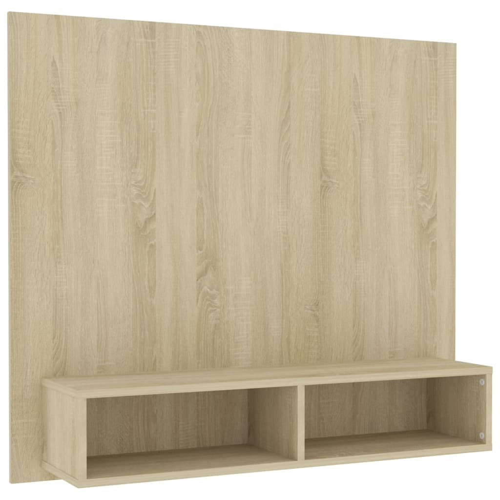 Tv-wandmeubel 102x23,5x90 cm bewerkt hout hoogglans zwart