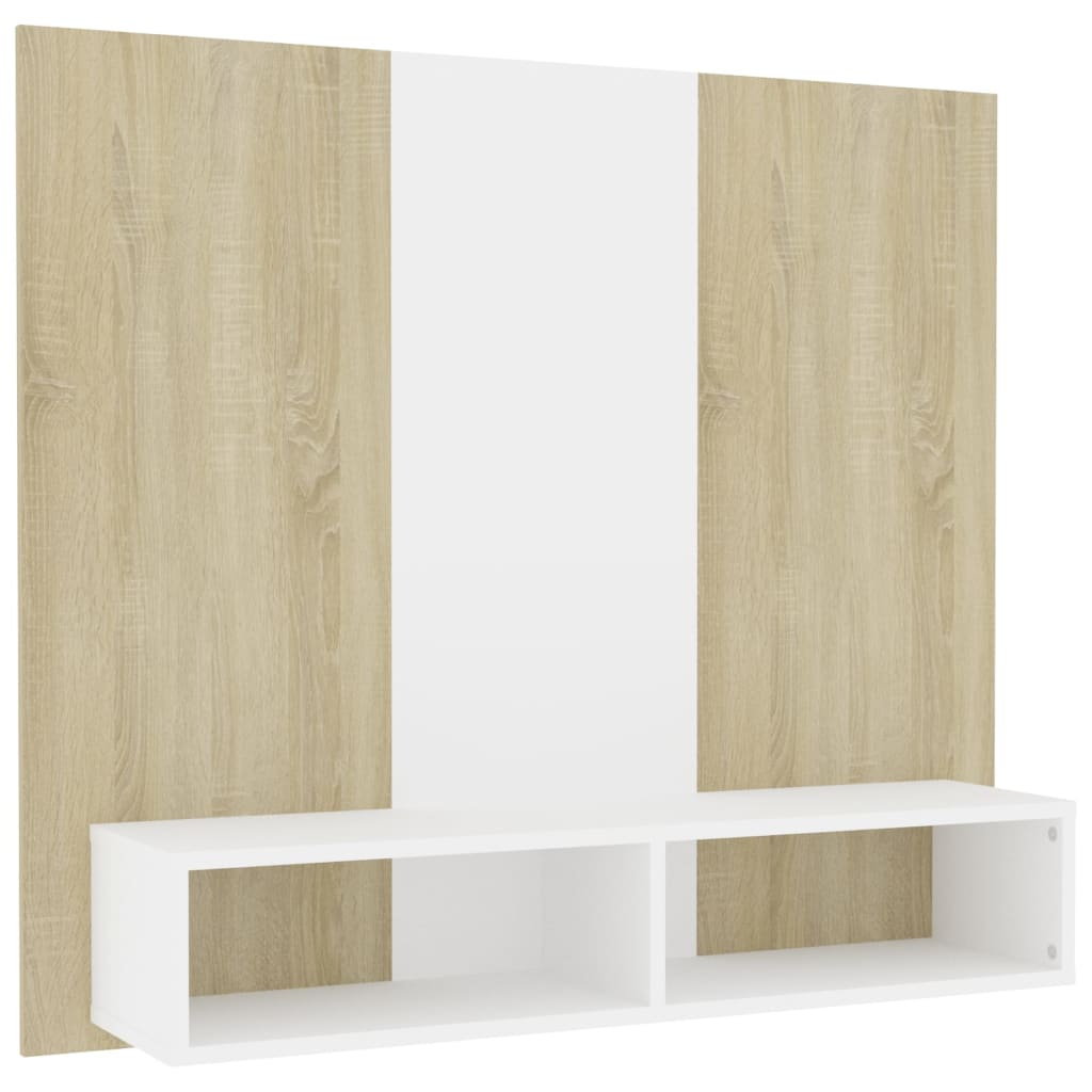 Tv-wandmeubel 102x23,5x90 cm bewerkt hout hoogglans zwart