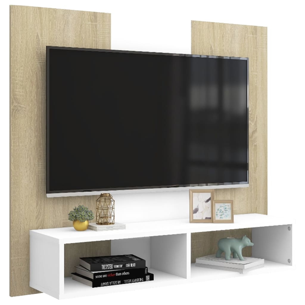 Tv-wandmeubel 102x23,5x90 cm bewerkt hout hoogglans zwart