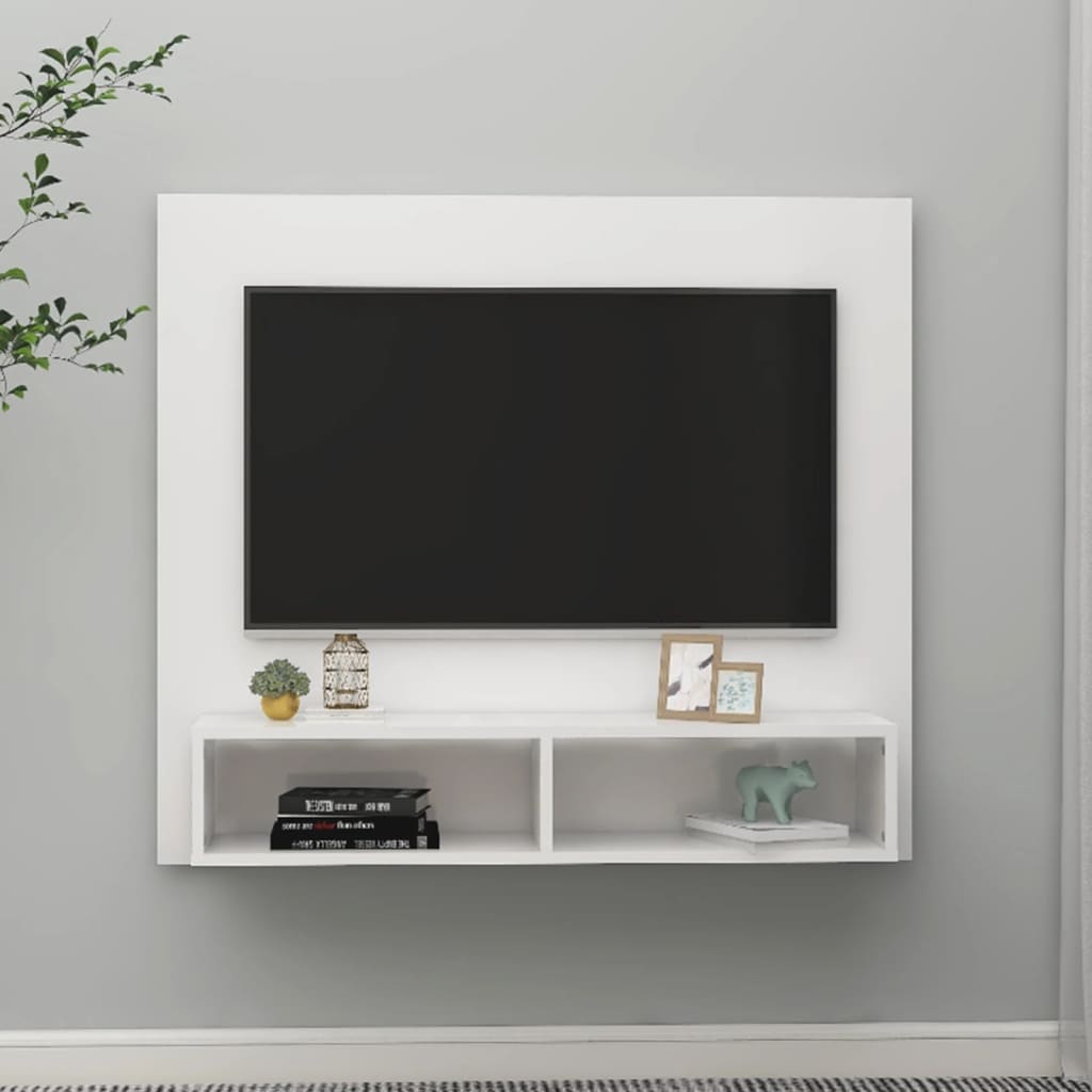 Tv-wandmeubel 102x23,5x90 cm bewerkt hout hoogglans zwart