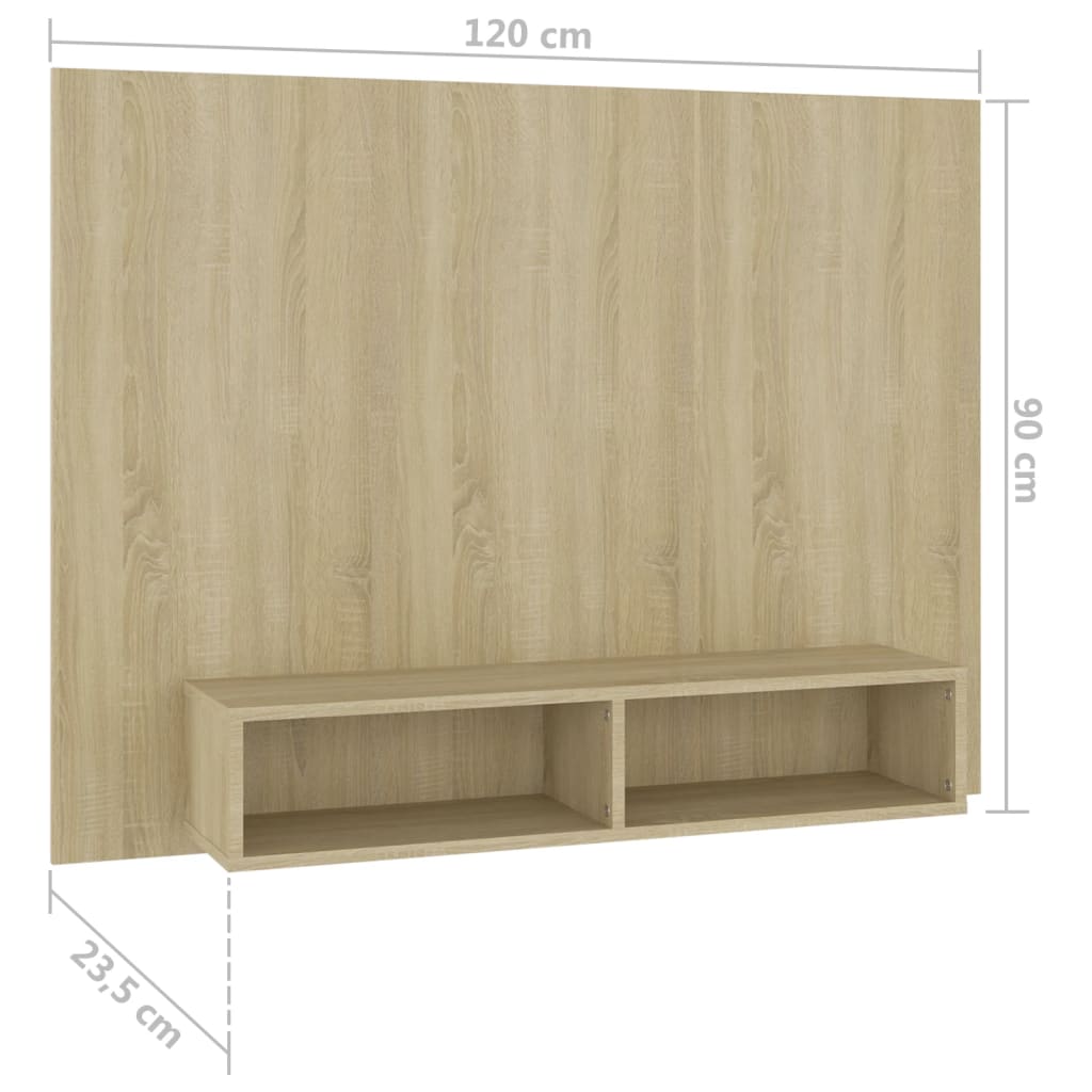 Tv-wandmeubel 120x23,5x90 cm bewerkt hout