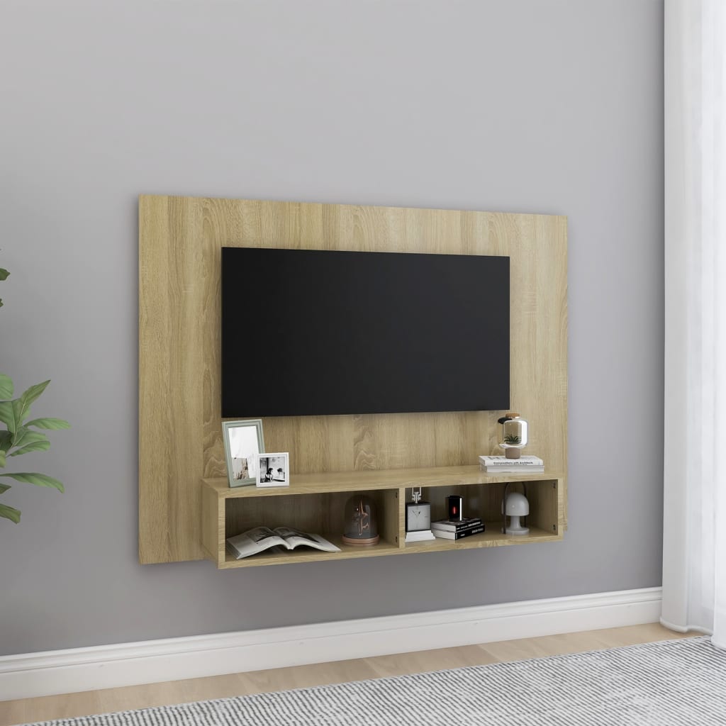 Tv-wandmeubel 120x23,5x90 cm bewerkt hout