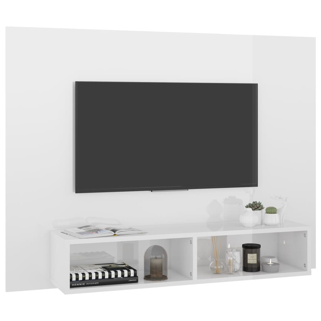 Tv-wandmeubel 120x23,5x90 cm bewerkt hout wit