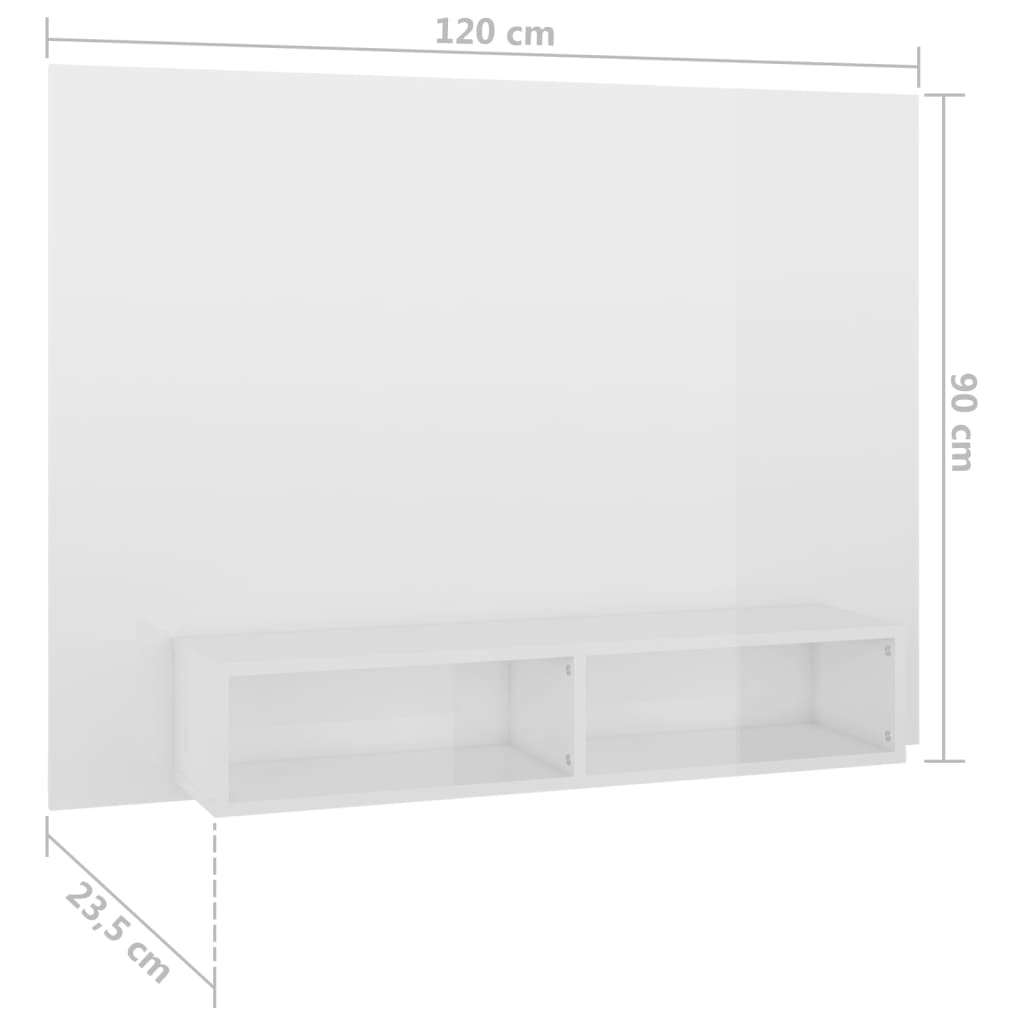 Tv-wandmeubel 120x23,5x90 cm bewerkt hout wit