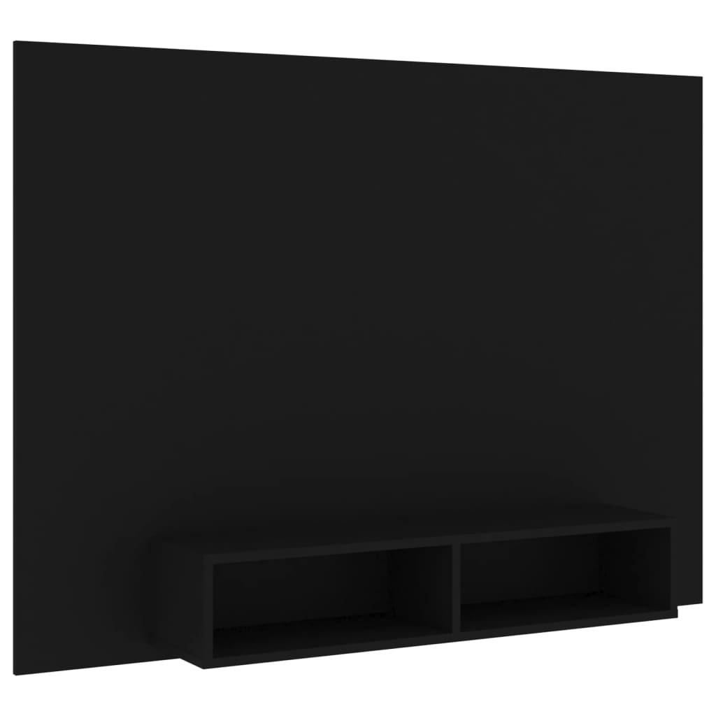 Tv-wandmeubel 135x23,5x90 cm bewerkt hout hoogglans zwart