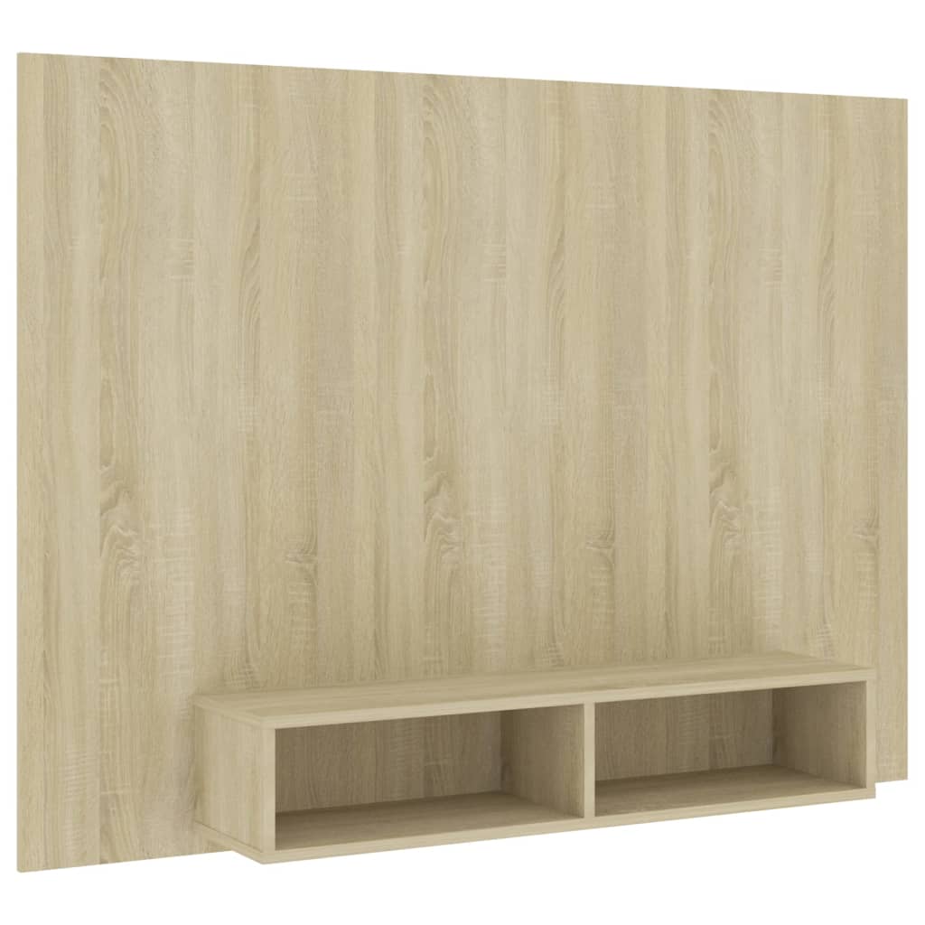 Tv-wandmeubel 135x23,5x90 cm bewerkt hout hoogglans zwart