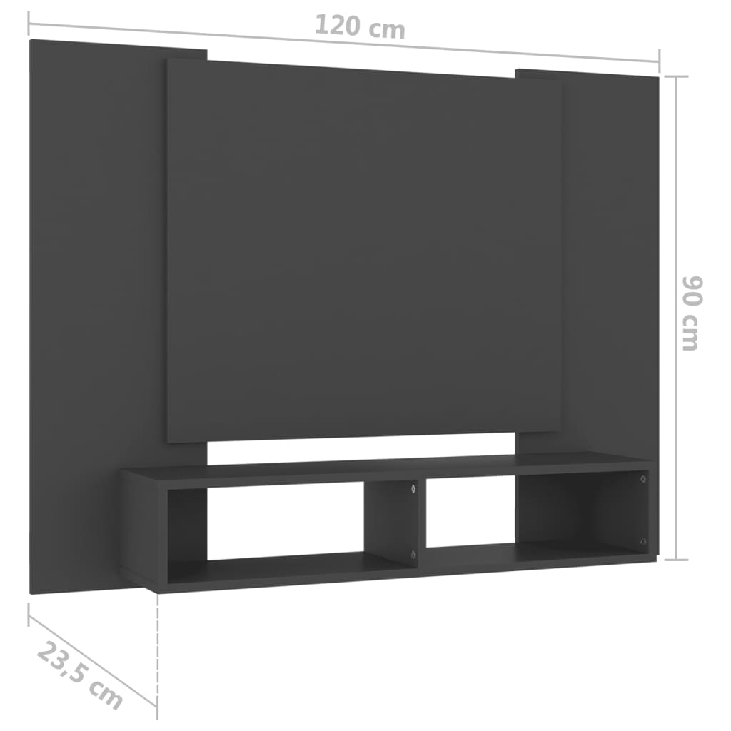 Tv-wandmeubel 120x23,5x90 cm spaanplaat wit sonoma