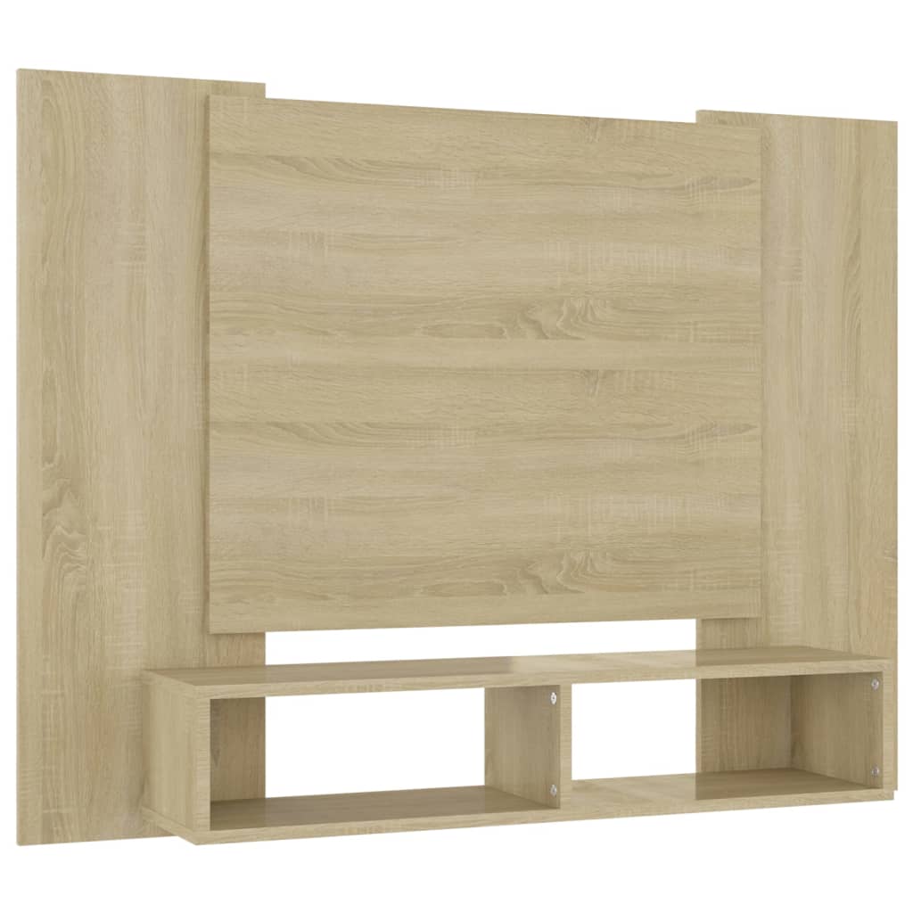 Tv-wandmeubel 120x23,5x90 cm spaanplaat wit sonoma