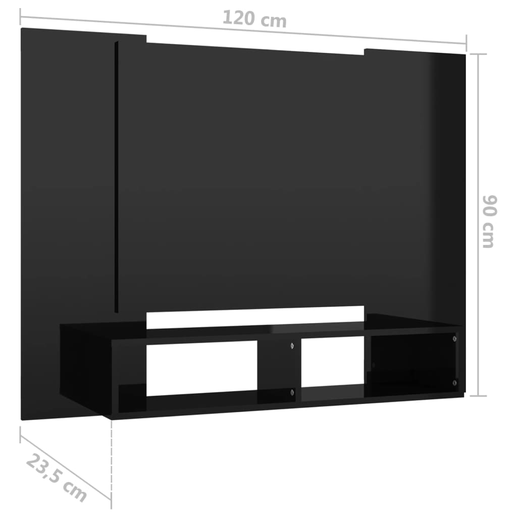 Tv-wandmeubel 120x23,5x90 cm spaanplaat wit sonoma