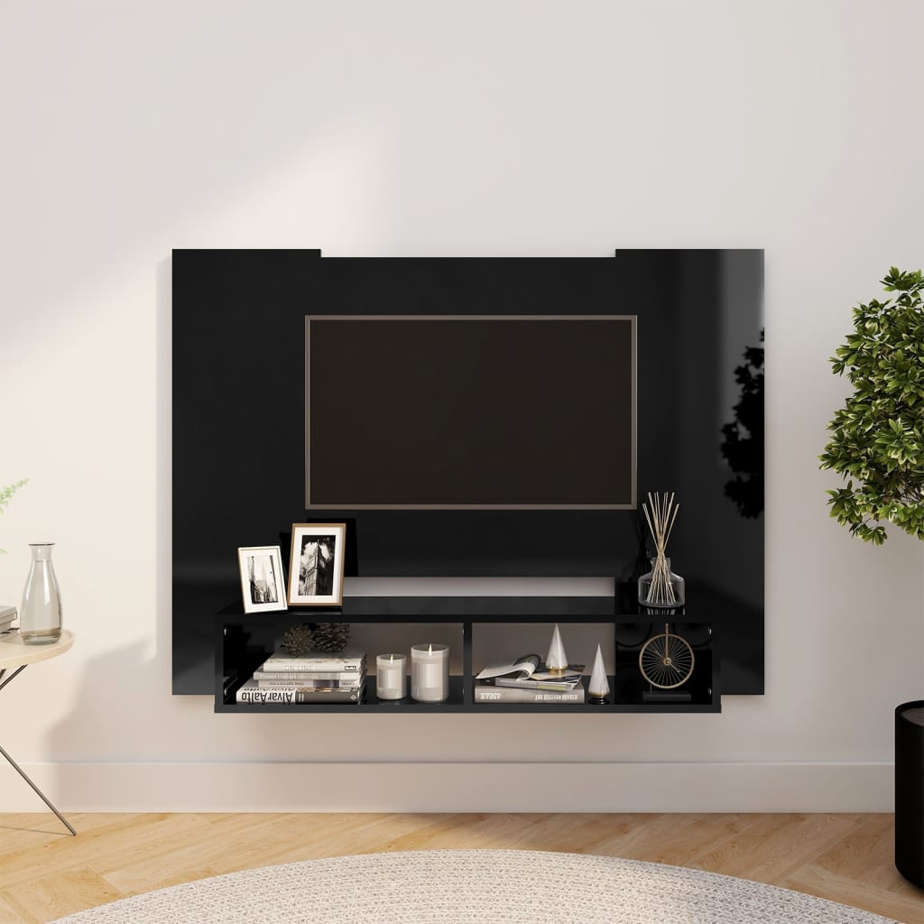 Tv-wandmeubel 120x23,5x90 cm spaanplaat wit sonoma