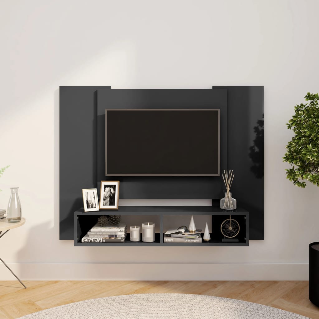 Tv-wandmeubel 120x23,5x90 cm spaanplaat wit sonoma