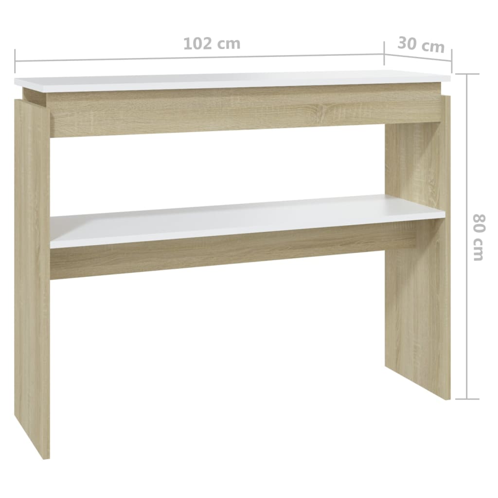 Wandtafel 102x30x80 cm bewerkt hout