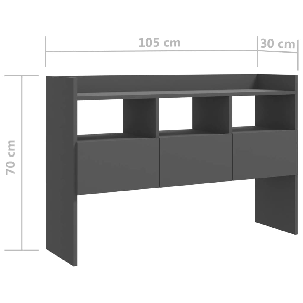 Dressoir 105x30x70 cm bewerkt hout