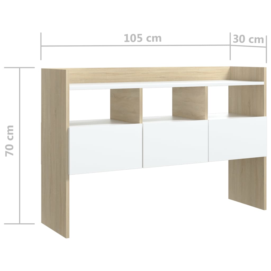 Dressoir 105x30x70 cm bewerkt hout