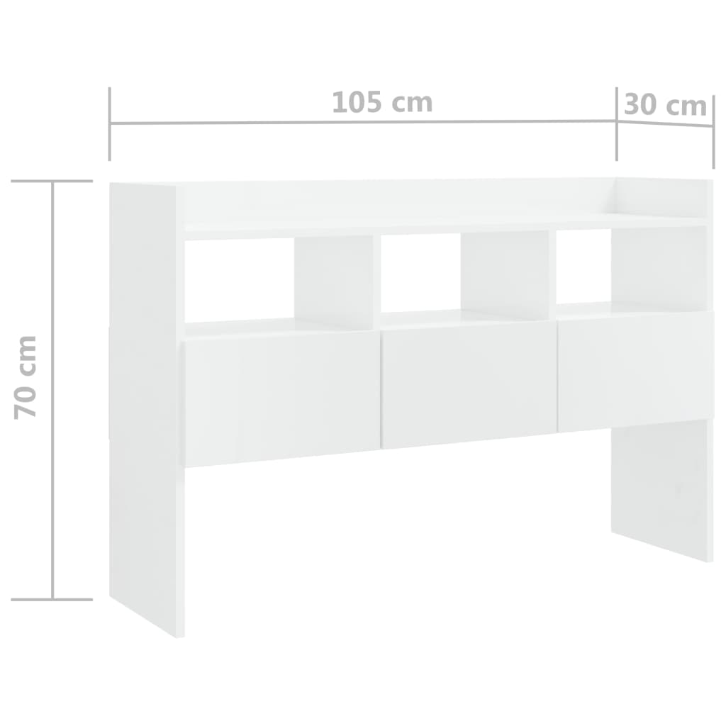 Dressoir 105x30x70 cm bewerkt hout eikenkleurig