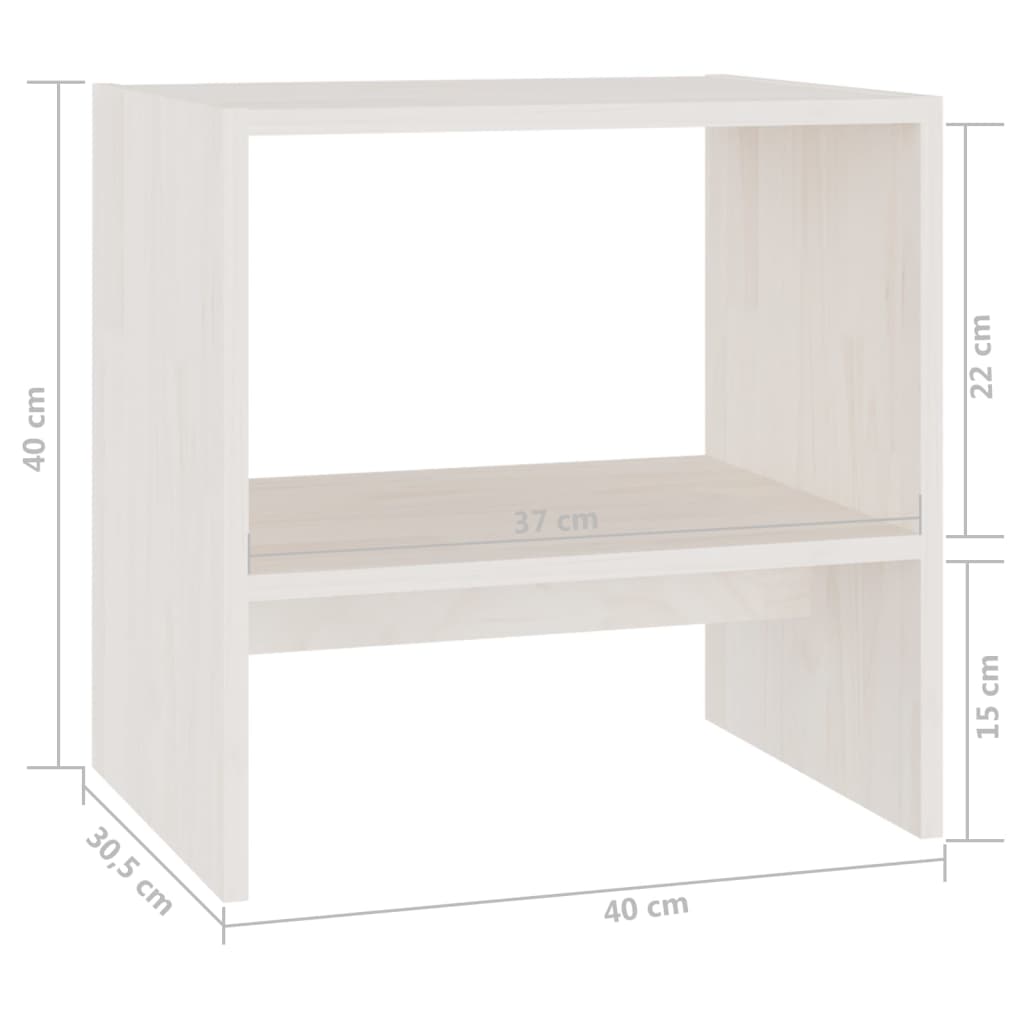 Nachtkastjes 2st 40x30,5x40 cm massief grenenhout