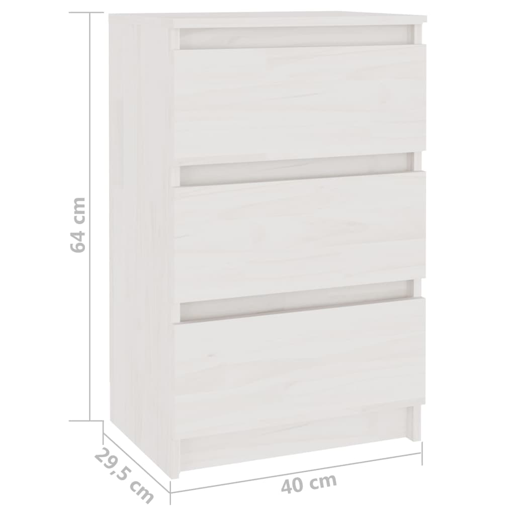 Nachtkastjes 2 st 40x29,5x64 cm massief grenenhout