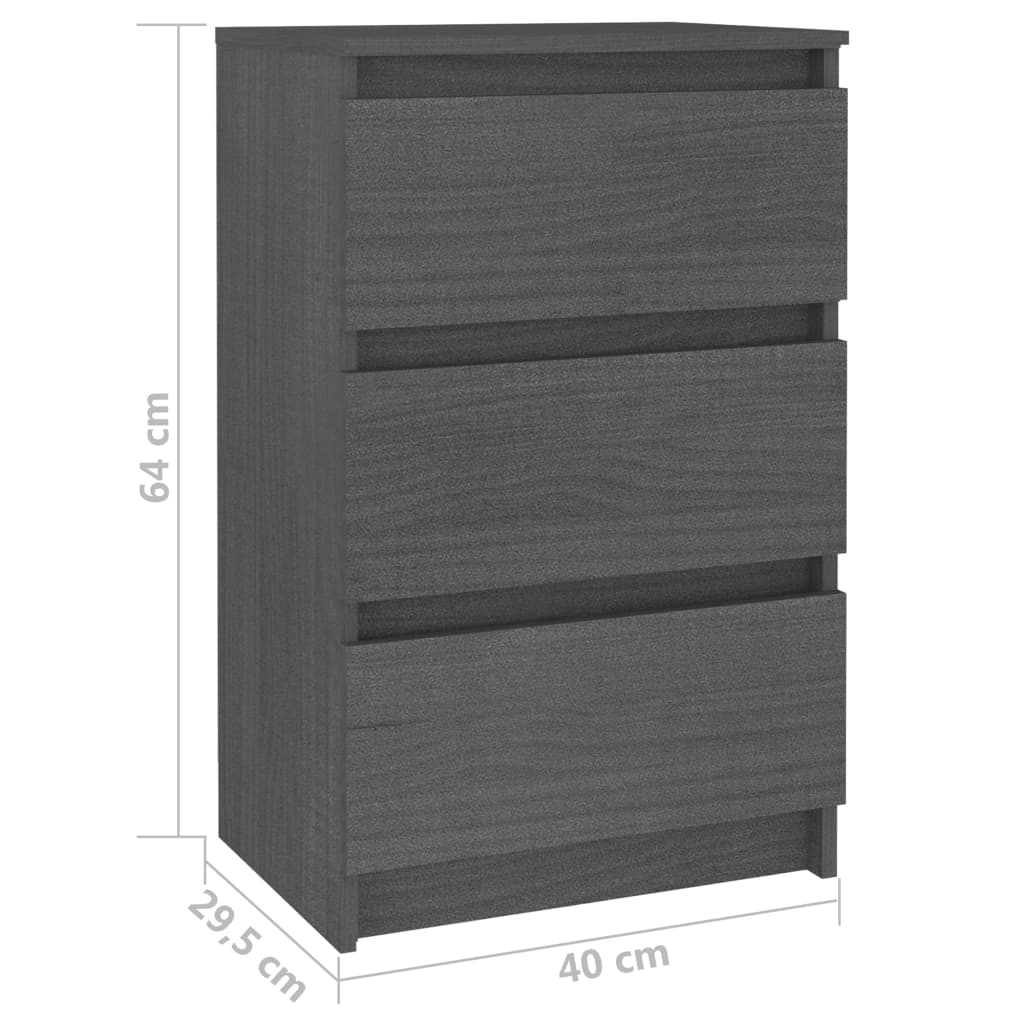 Nachtkastjes 2 st 40x29,5x64 cm massief grenenhout