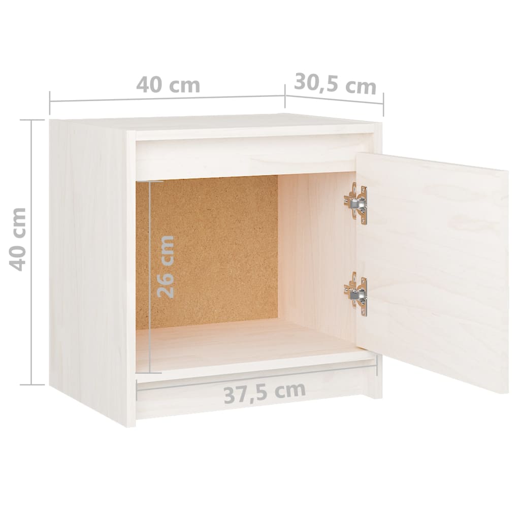 Nachtkastjes 2 st 40x30,5x40 cm massief grenenhout