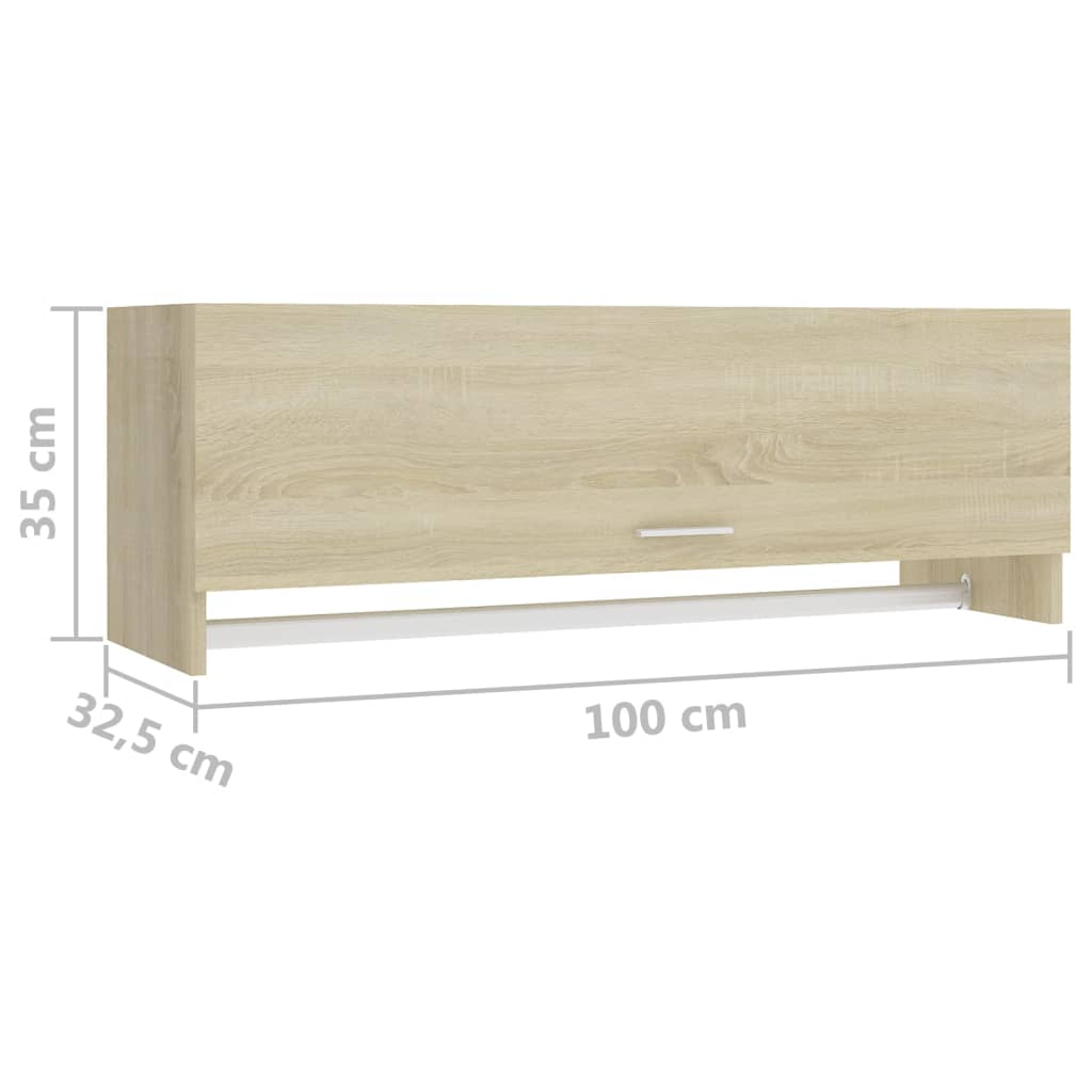 Kledingkast 100x32,5x35 cm bewerkt hout bruin eikenkleur