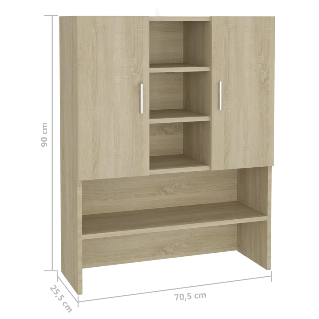 Wasmachinekast 70,5x25,5x90 cm oud houtkleurig