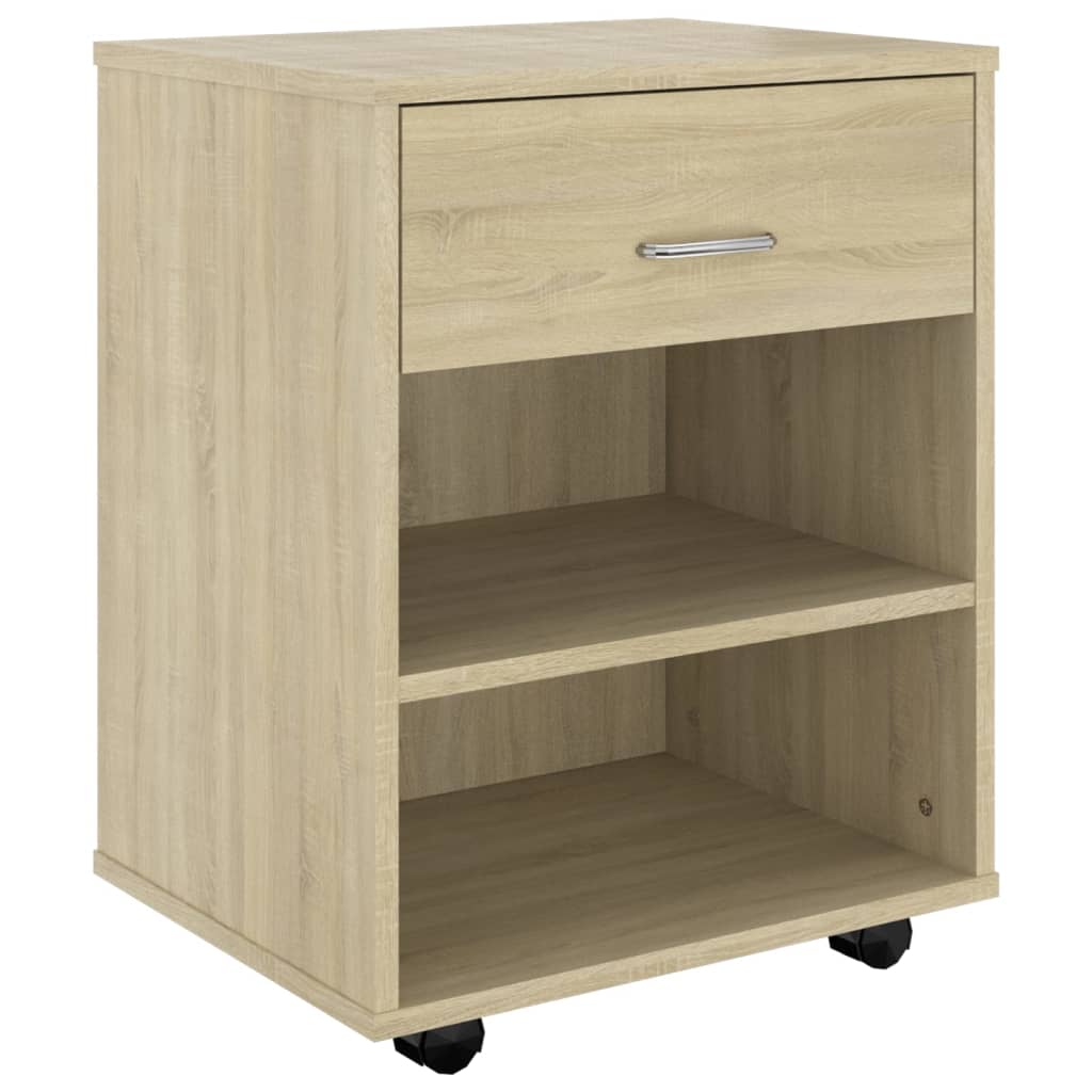 Kast verrijdbaar 46x36x59 cm bewerkt hout