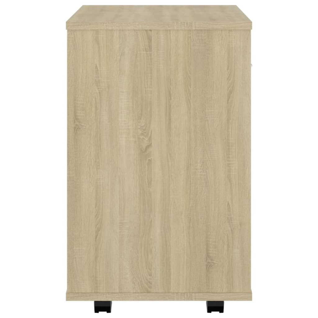 Kast verrijdbaar 46x36x59 cm bewerkt hout