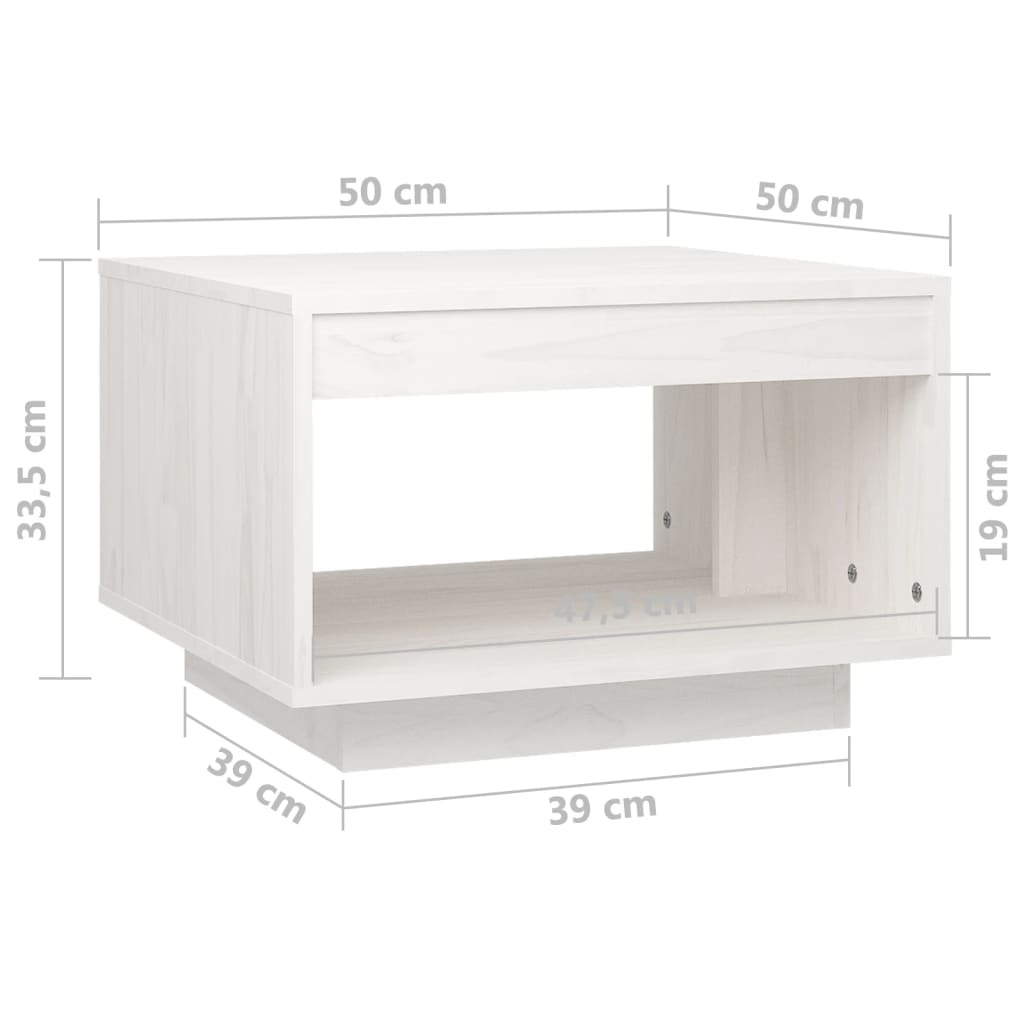 Salontafel 50x50x33,5 cm massief grenenhout