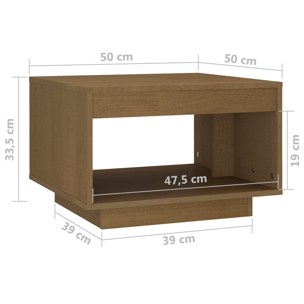 Salontafel 50x50x33,5 cm massief grenenhout