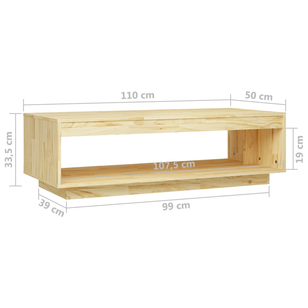 Salontafel 110x50x33,5 cm massief grenenhout