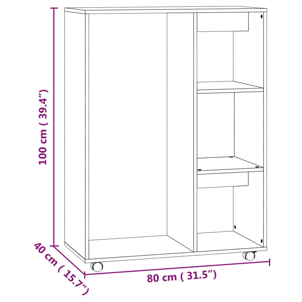 Kledingkast 80x40x110 cm bewerkt hout