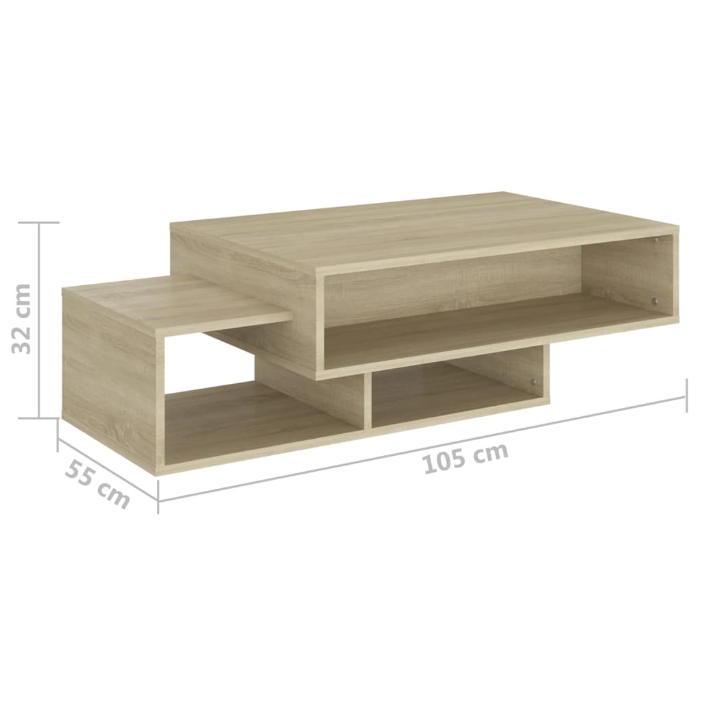 Salontafel 105x55x32 cm bewerkt hout