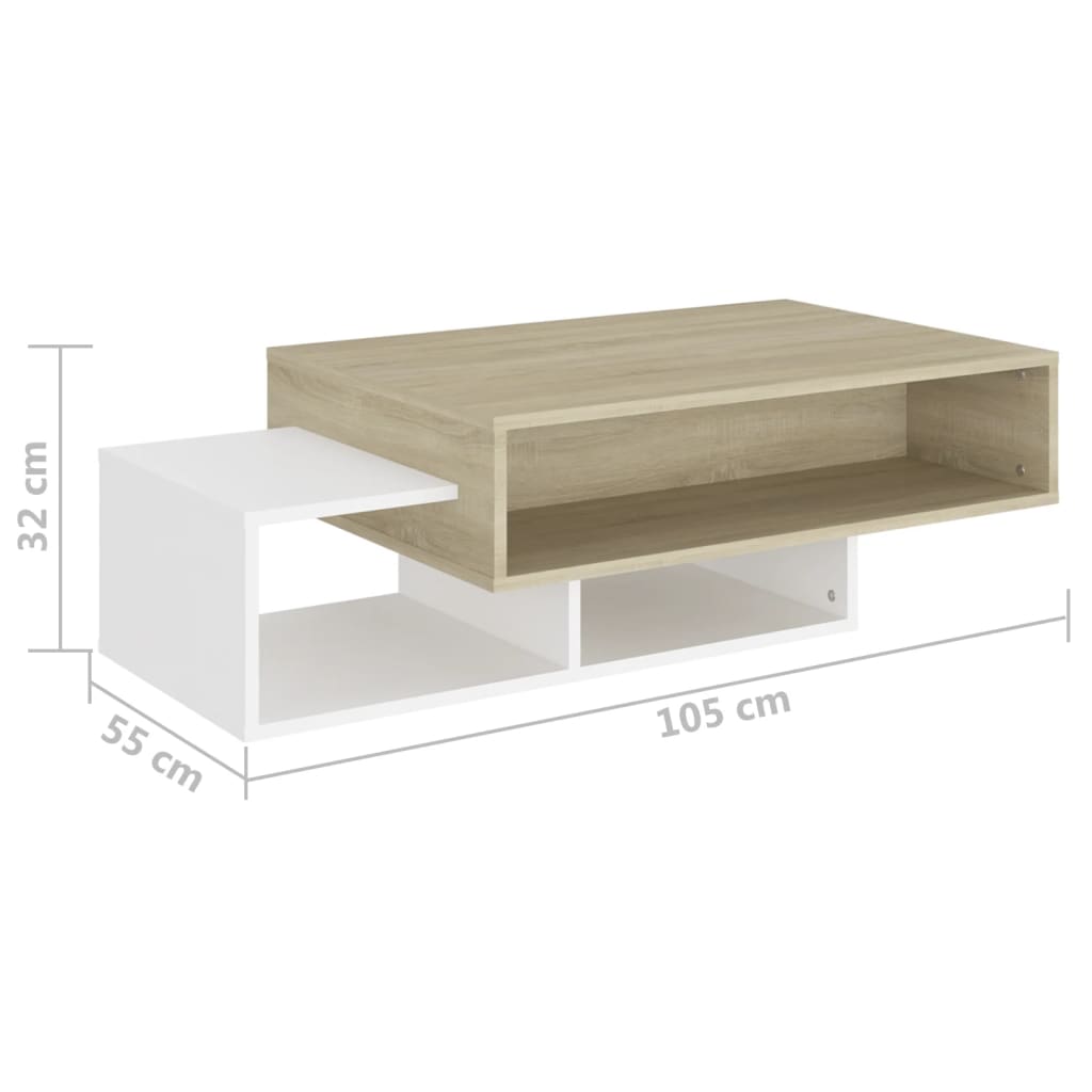 Salontafel 105x55x32 cm bewerkt hout