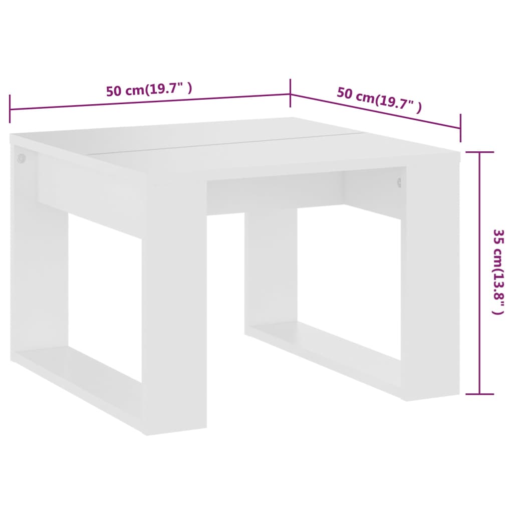 Bijzettafel 50x50x35 cm bewerkt hout eikenkleurig