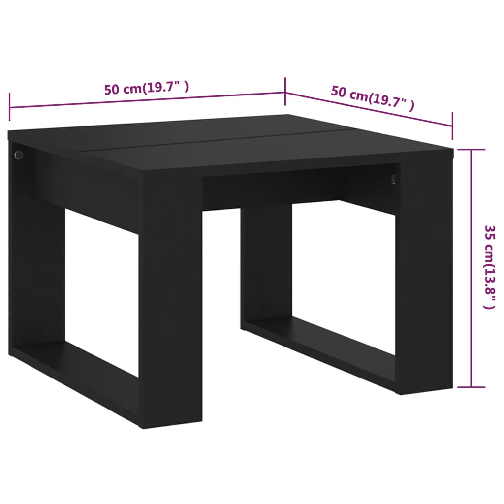 Bijzettafel 50x50x35 cm bewerkt hout eikenkleurig