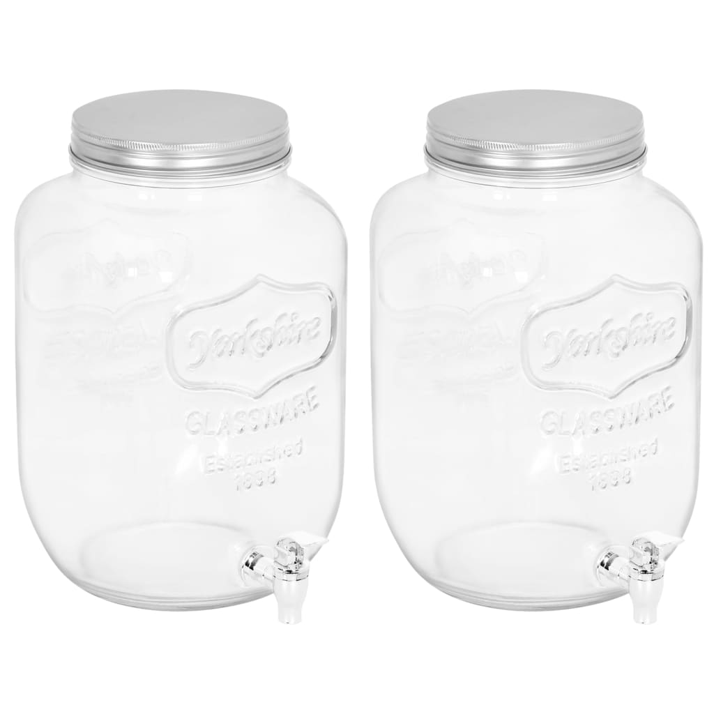 Drankdispensers 2 st 8050 ml glas