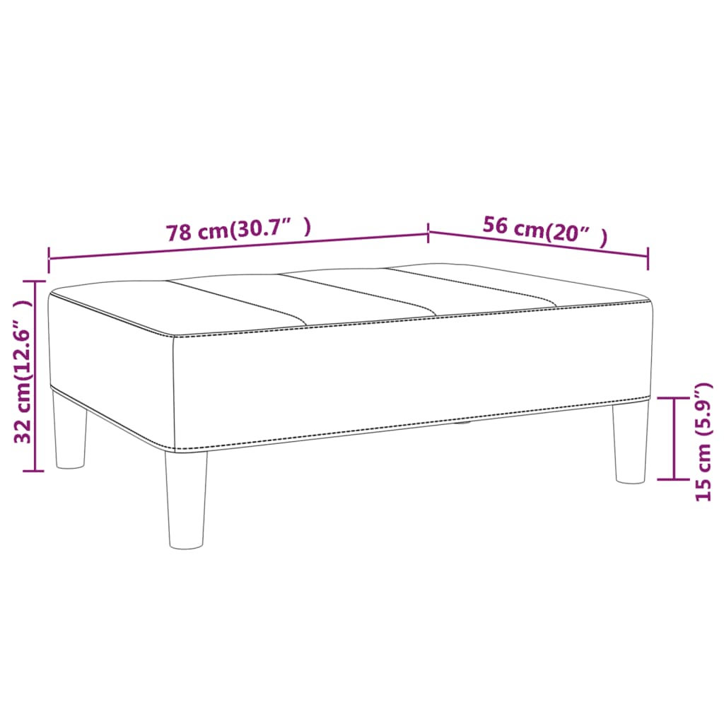 Voetenbank 78x56x32 cm fluweel