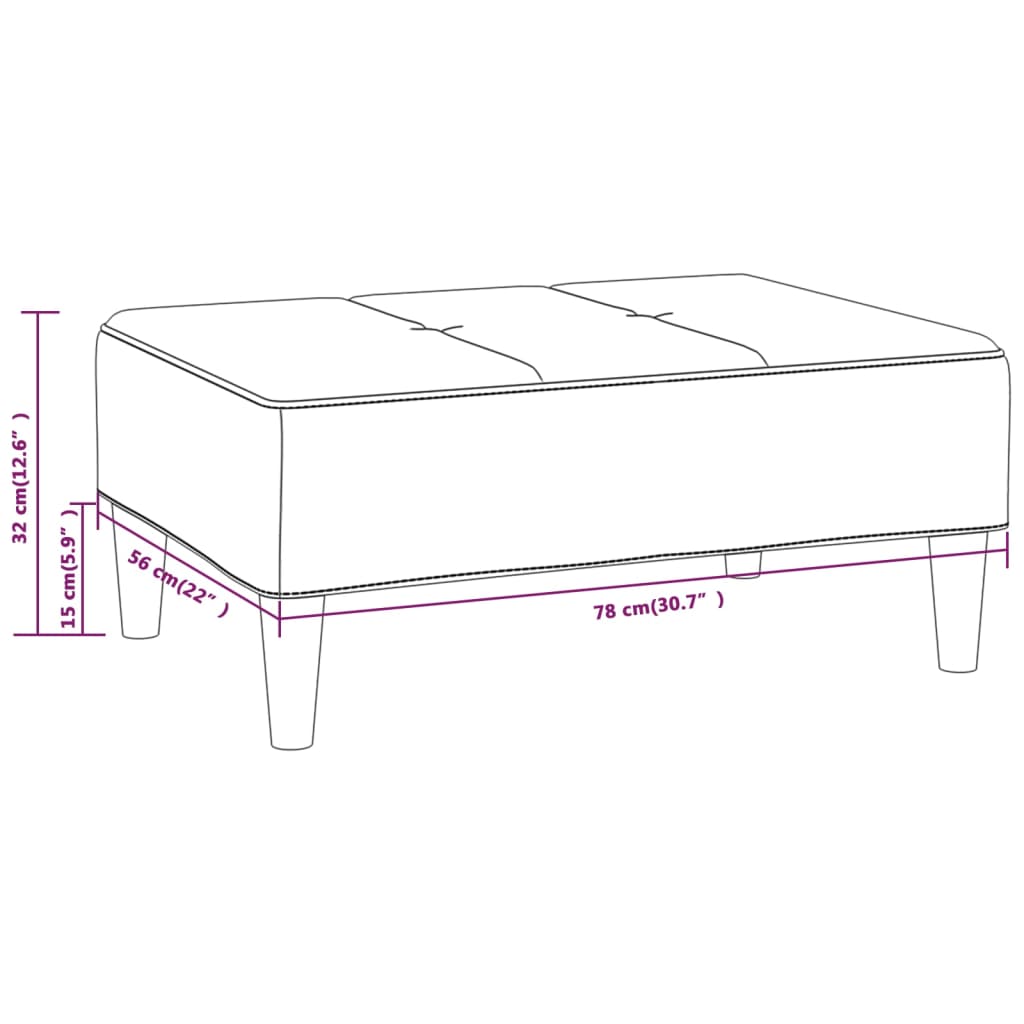 Voetenbank 78x56x32 cm fluweel