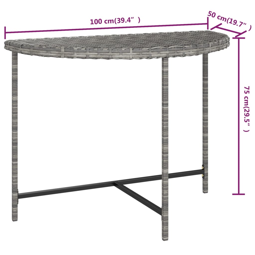 Tuintafel 80x50x75 cm poly rattan