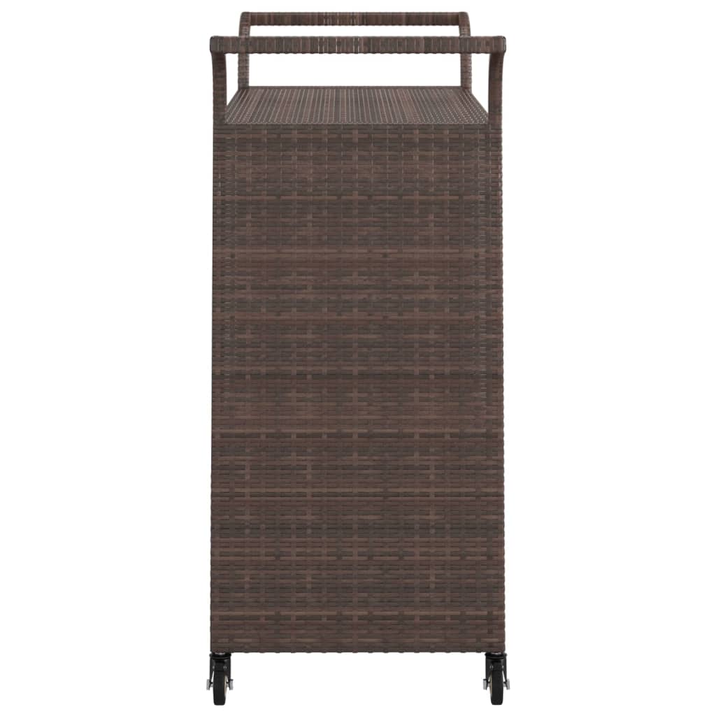 Serveerwagen met lade 100x45x97 cm poly rattan